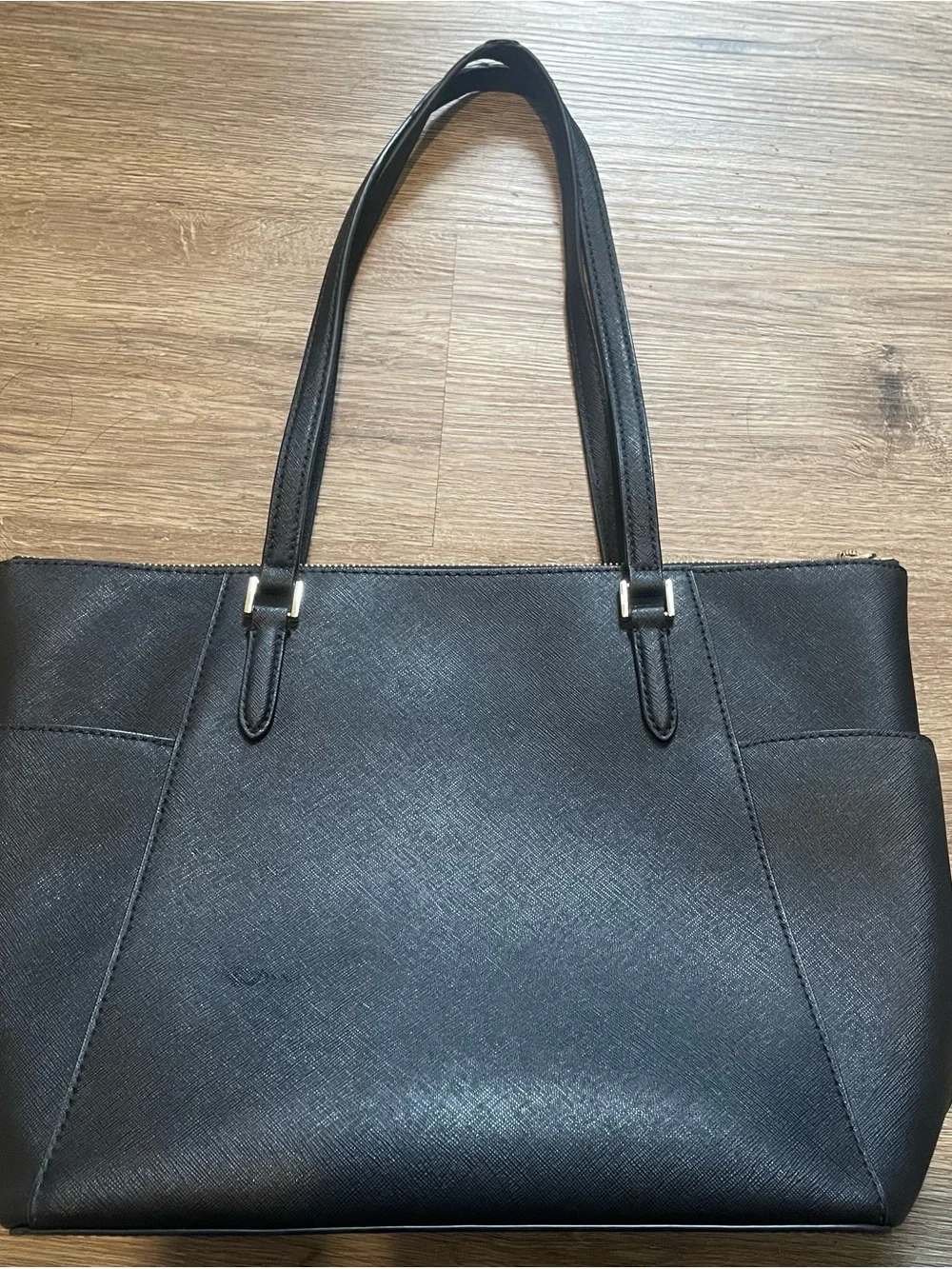 Michael Kors Black Saffiano Tote with Gold Accents